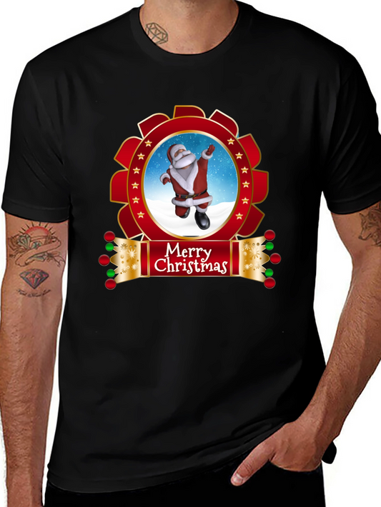 Merry Christmas Santa Black T-Shirt