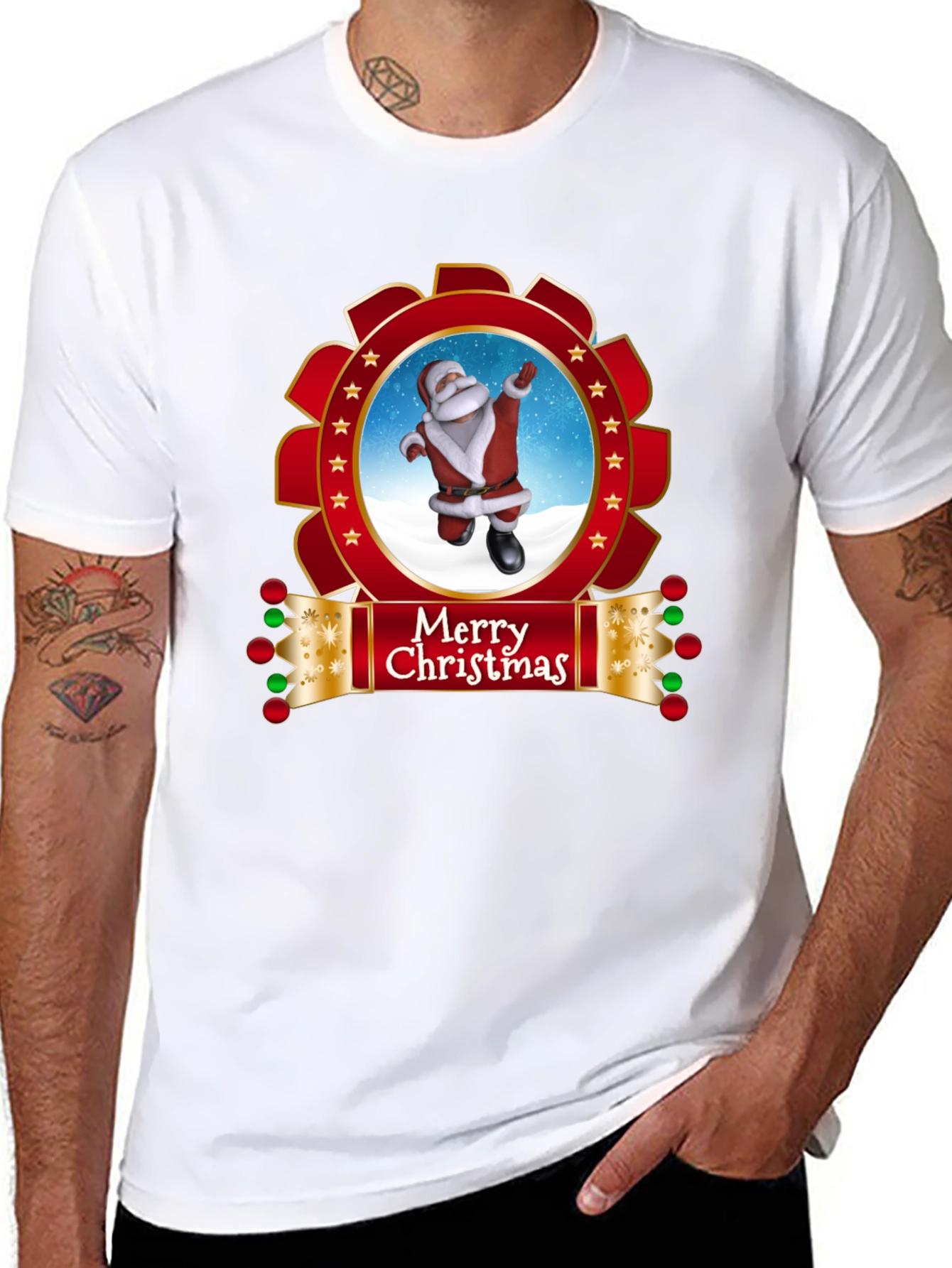 Merry Christmas Santa Black T-Shirt