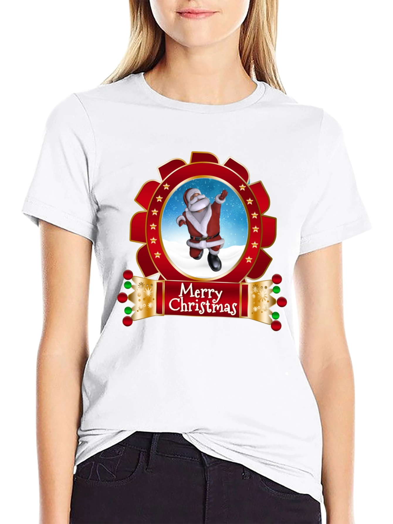 Merry Christmas Santa Black T-Shirt