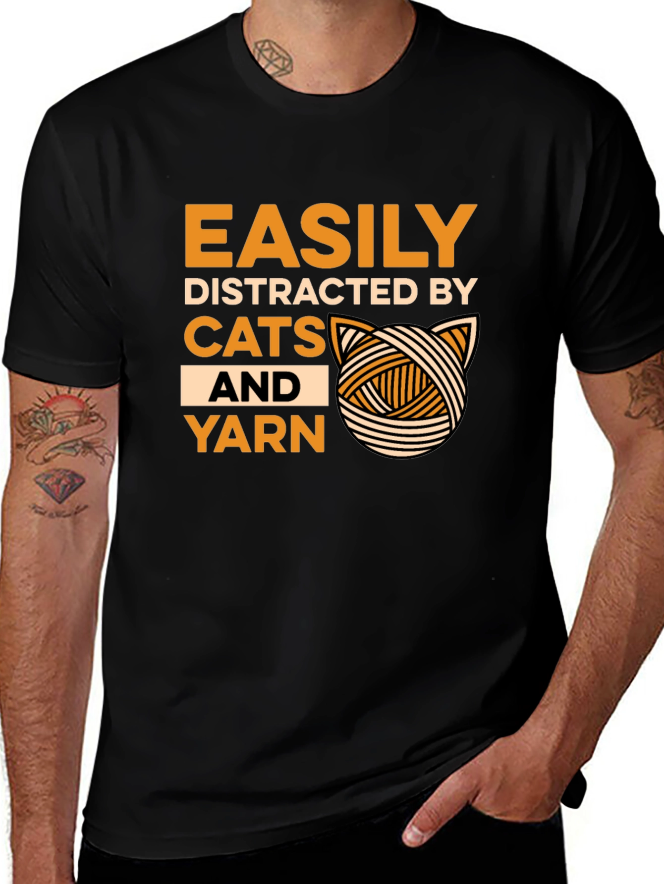 Easily Distracted by Cats and Yarn T-Shirt