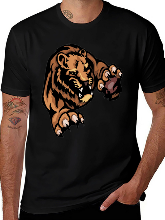 Black T-Shirt with Lion Graphic