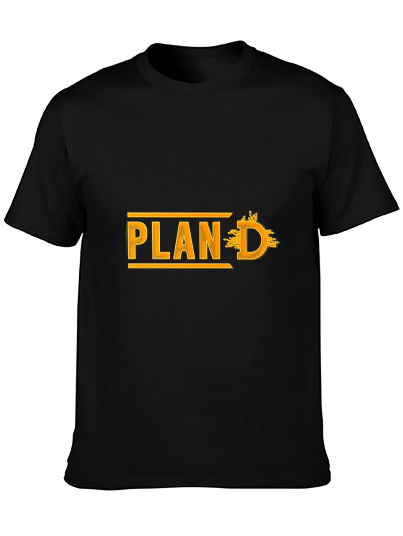 Plan D Black Cotton Graphic Tee
