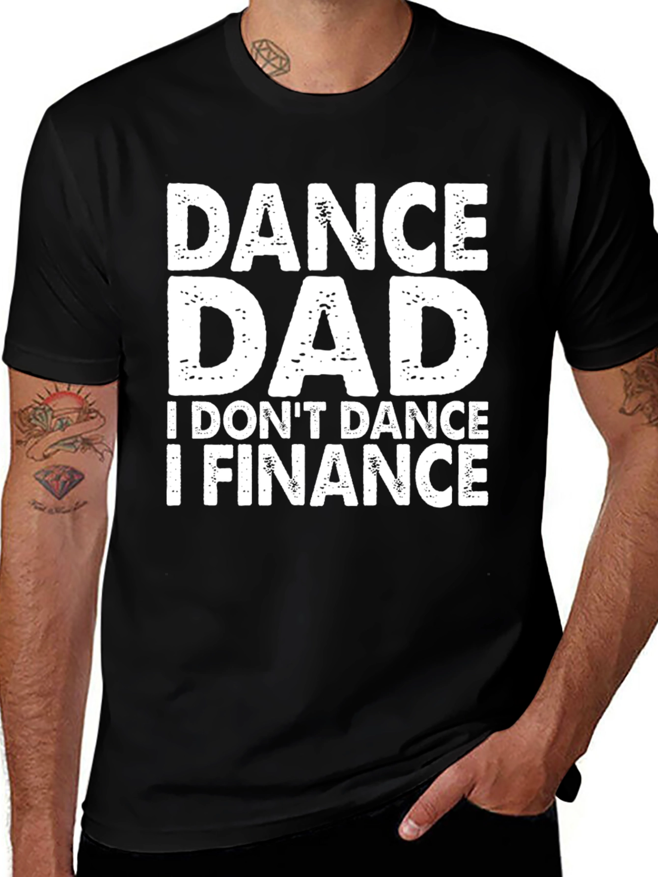 Dance Dad Finance Graphic Tee - Black Cotton T-Shirt