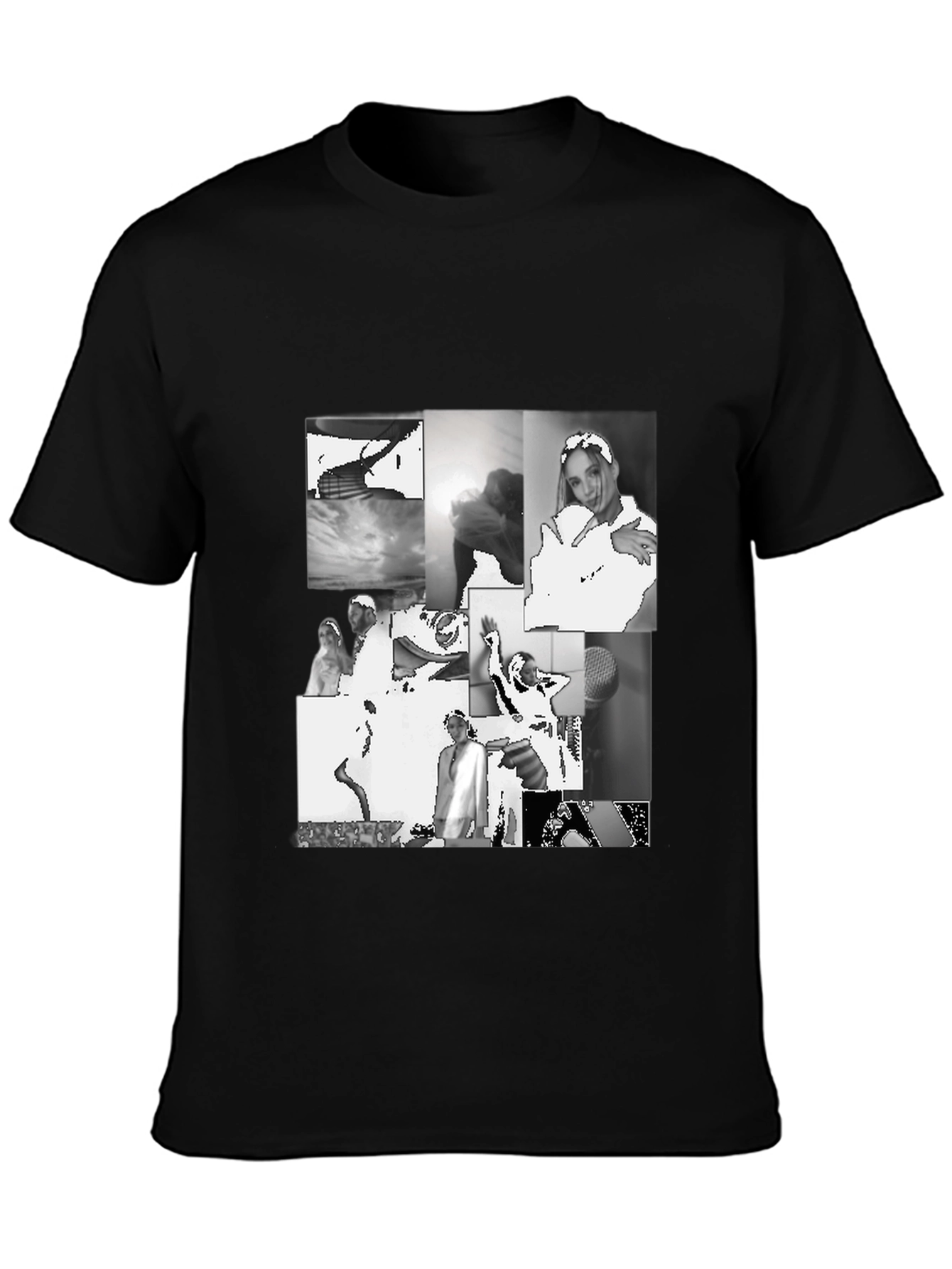 Black Collage Print Tee
