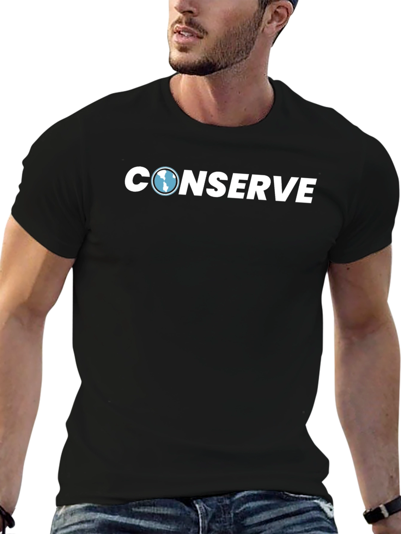 Conserve Earth Graphic T-Shirt - Black