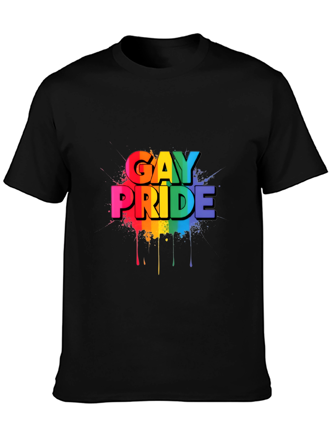 Gay Pride Rainbow Graphic Black T-Shirt