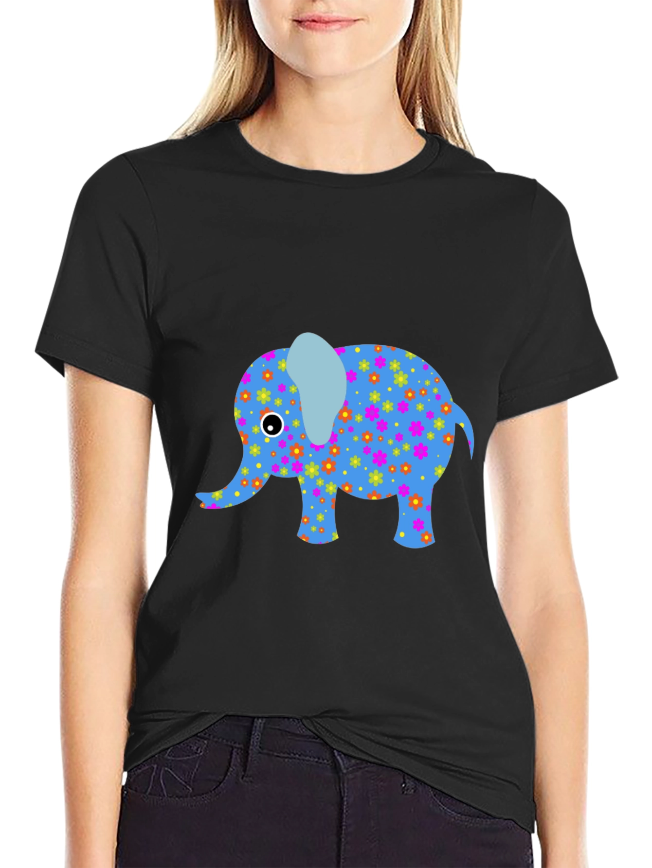 Elephant Graphic Tee - Stylish Black T-Shirt
