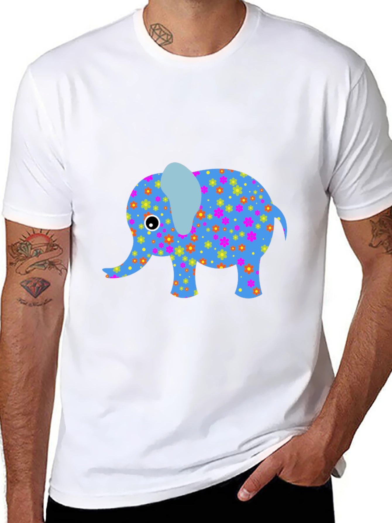 Elephant Graphic Tee - Stylish Black T-Shirt