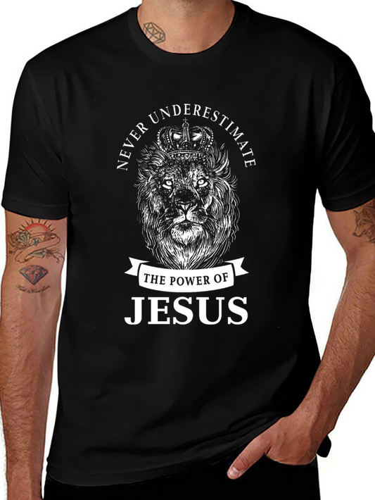 Never Underestimate Jesus Lion Graphic Tee