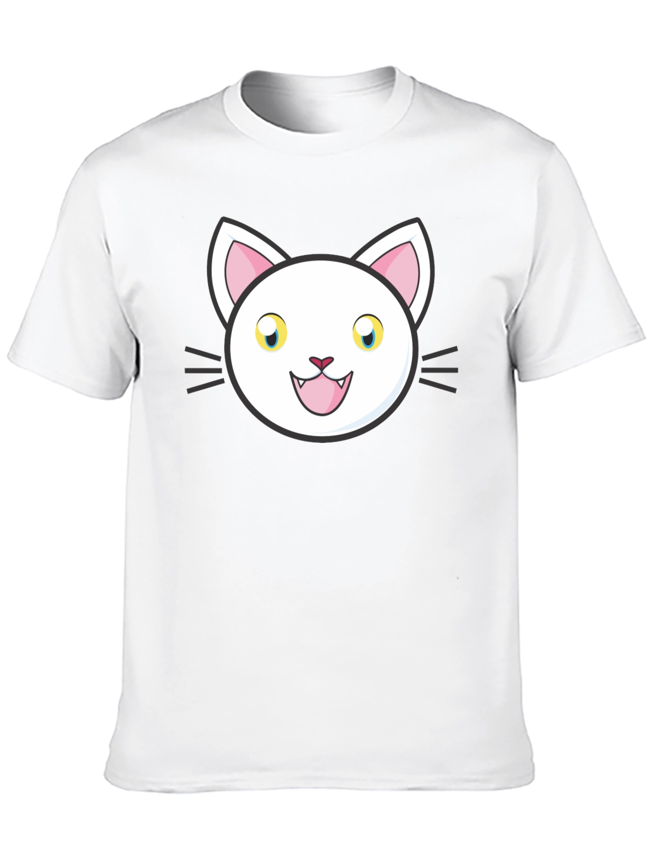 Cartoon Cat Graphic Black T-Shirt