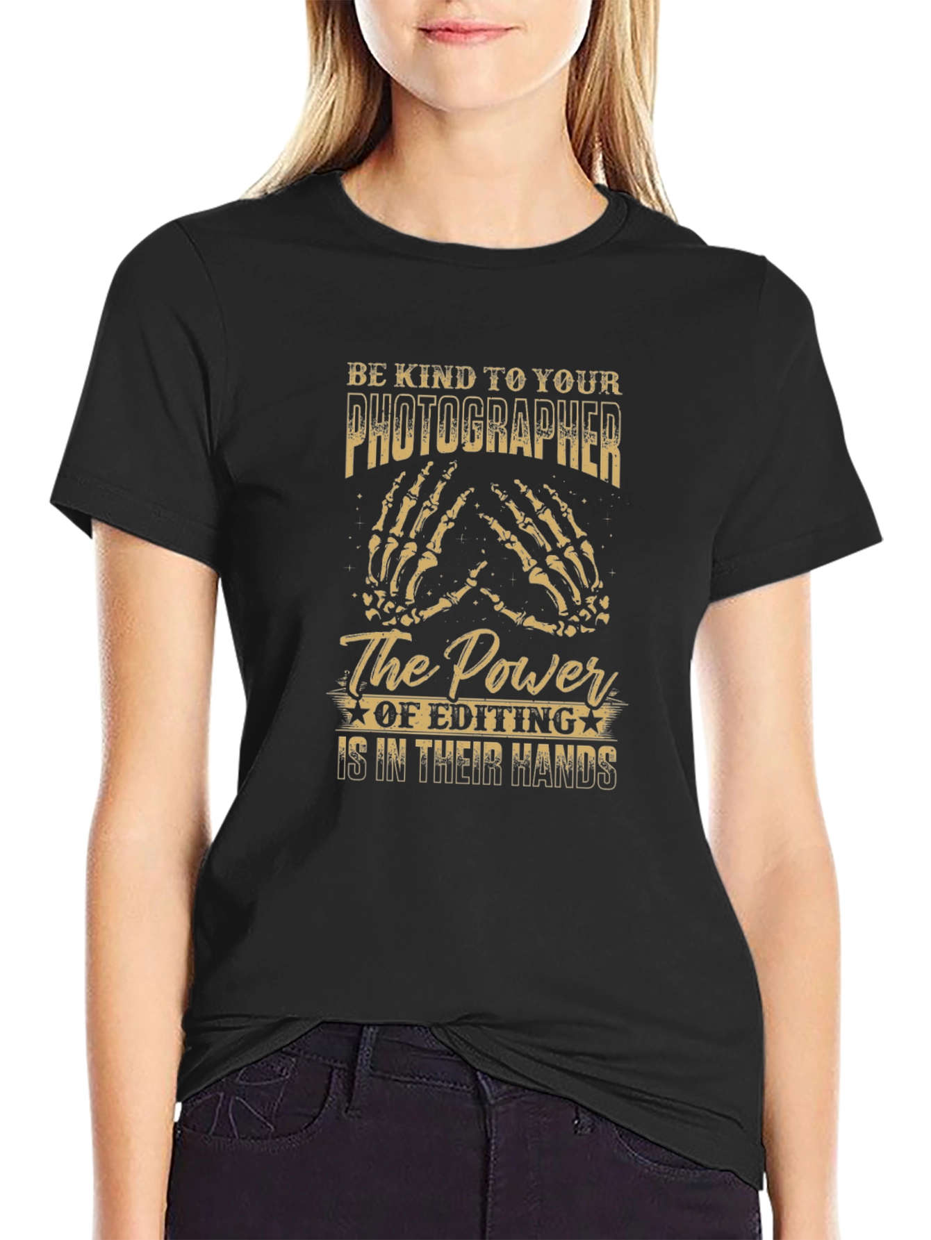 Photographer Editing Power T-Shirt - Black Graphic Tee