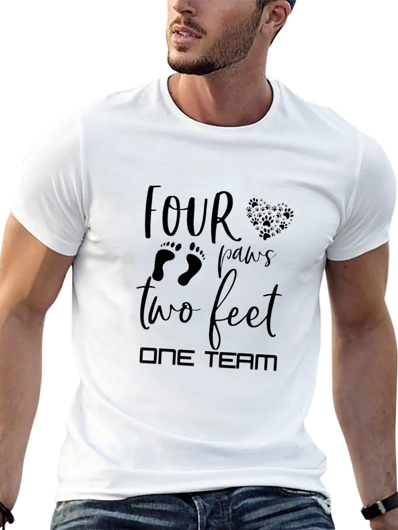 Four Paws Two Feet One Team Graphic Tee