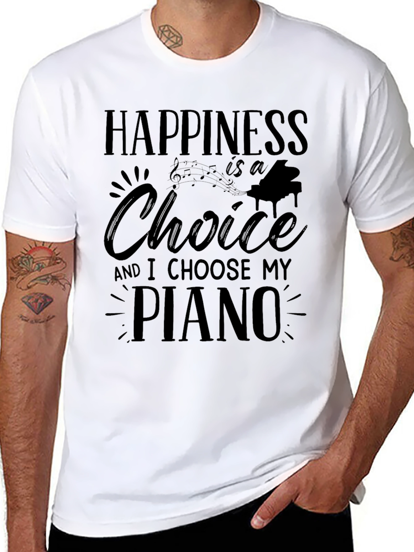 Happiness is a Choice Piano T-Shirt