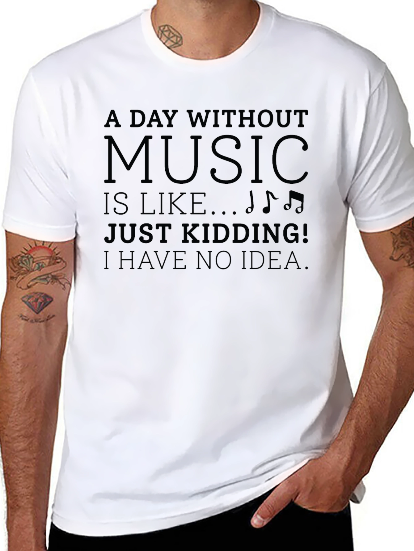 A Day Without Music Mens Black T-Shirt