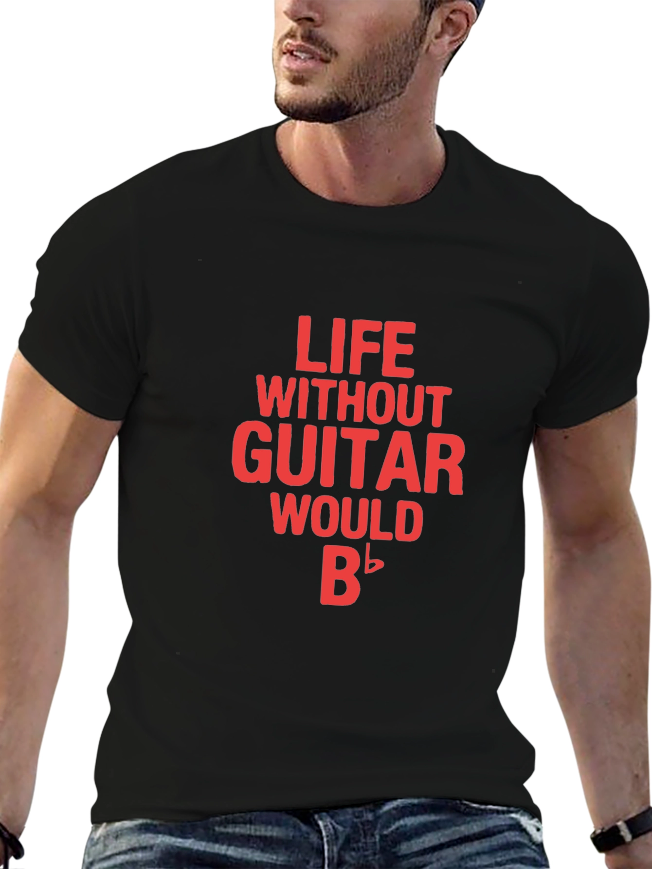 Life Without Guitar Black Tee Shirt