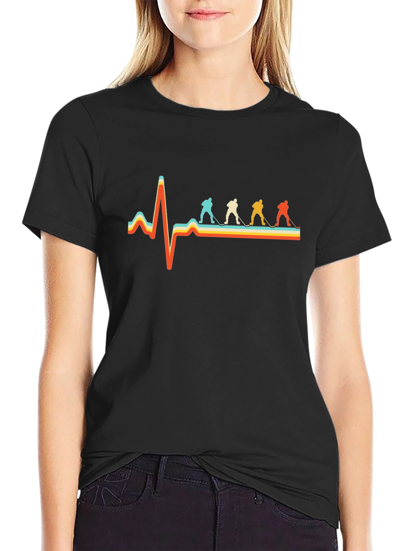 Hockey Heartbeat T-Shirt - Retro Style