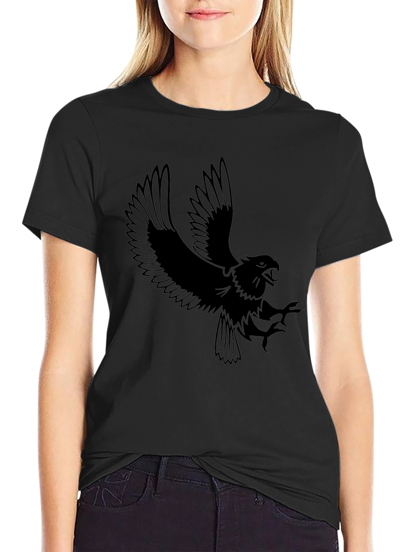 Mens Black Eagle Graphic Tee