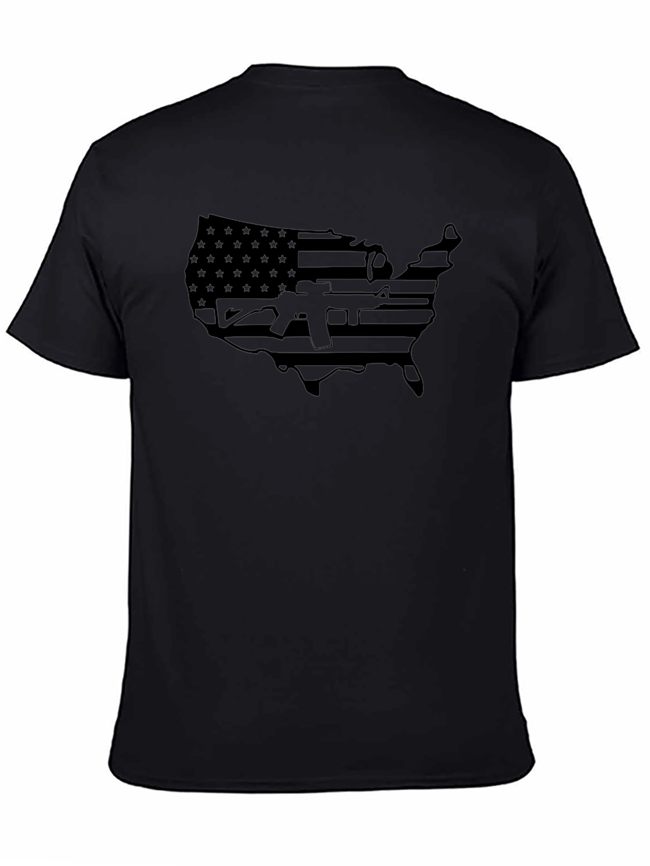 USA Flag Gun Graphic T-Shirt