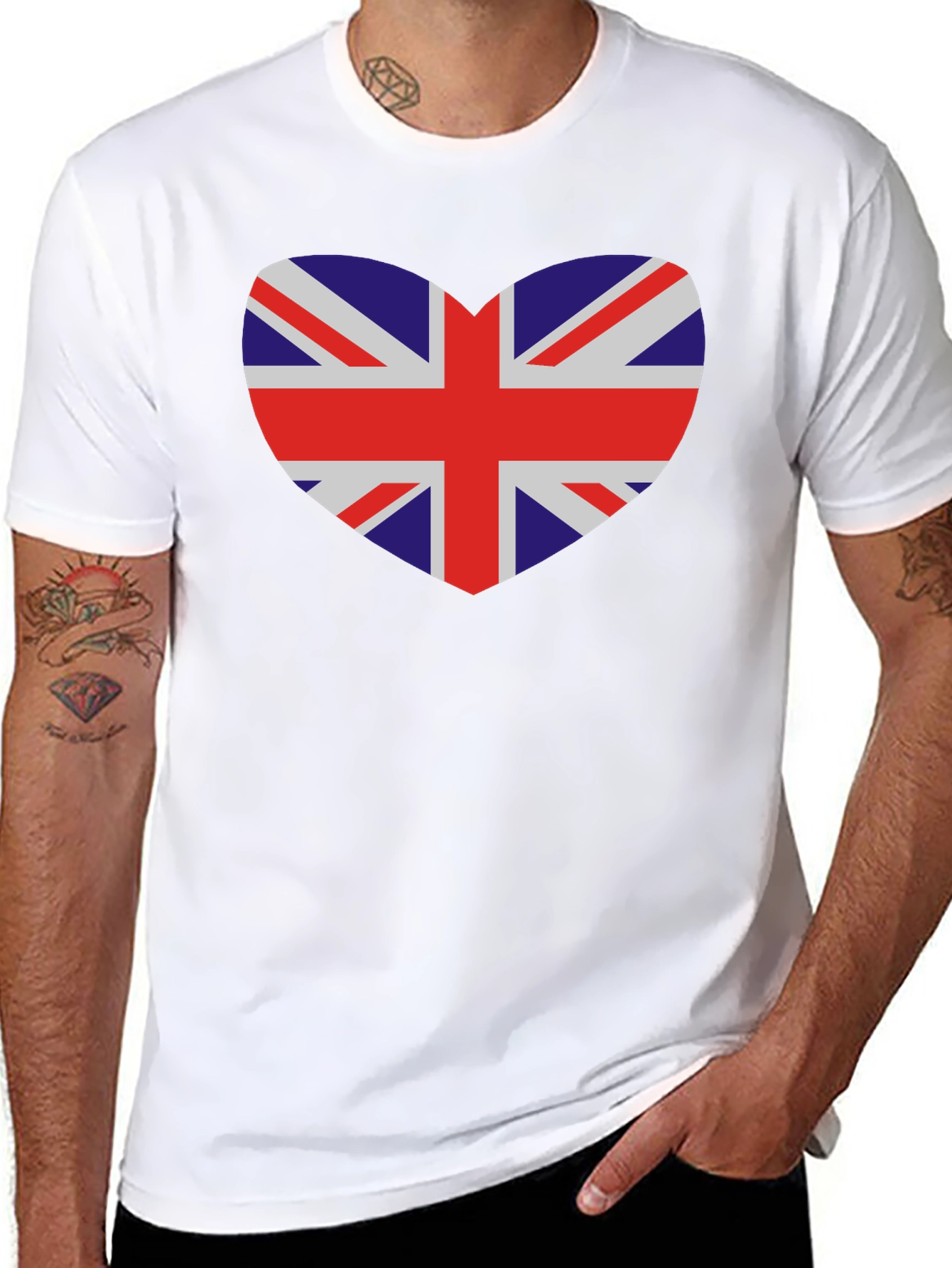 Union Jack Heart T-Shirt - Black