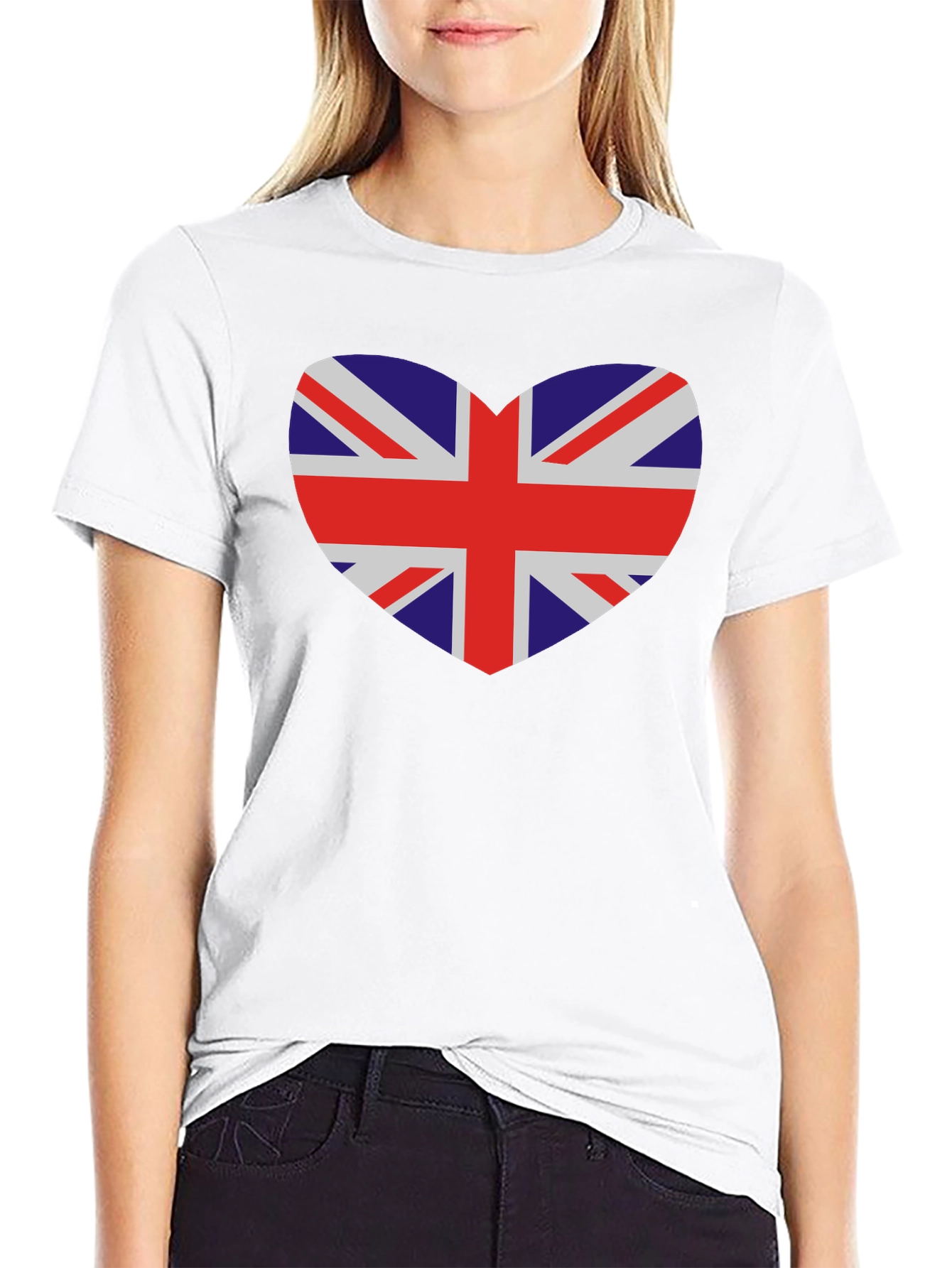 Union Jack Heart T-Shirt - Black