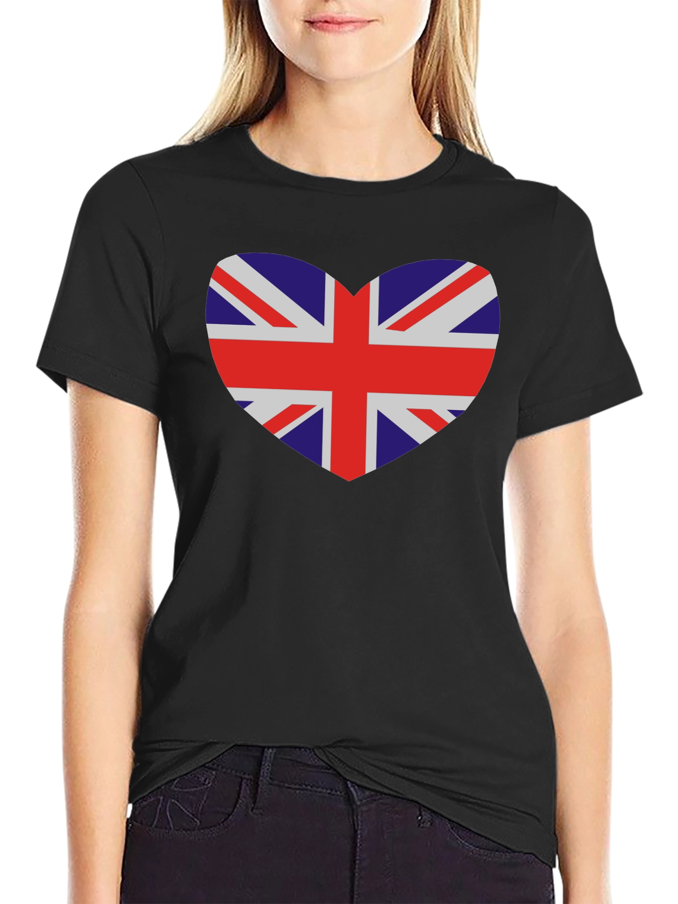 Union Jack Heart T-Shirt - Black