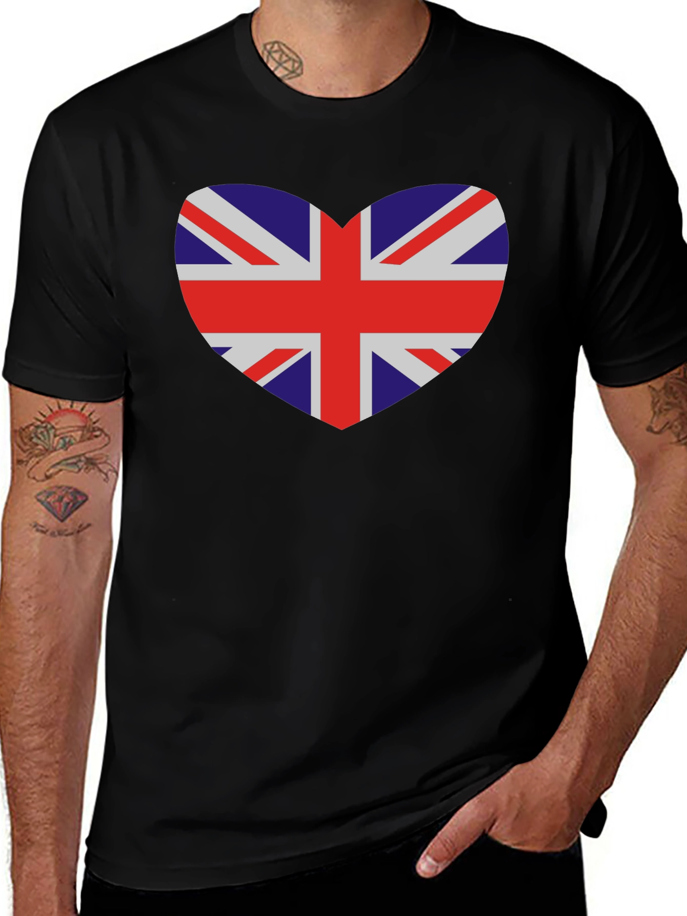 Union Jack Heart T-Shirt - Black