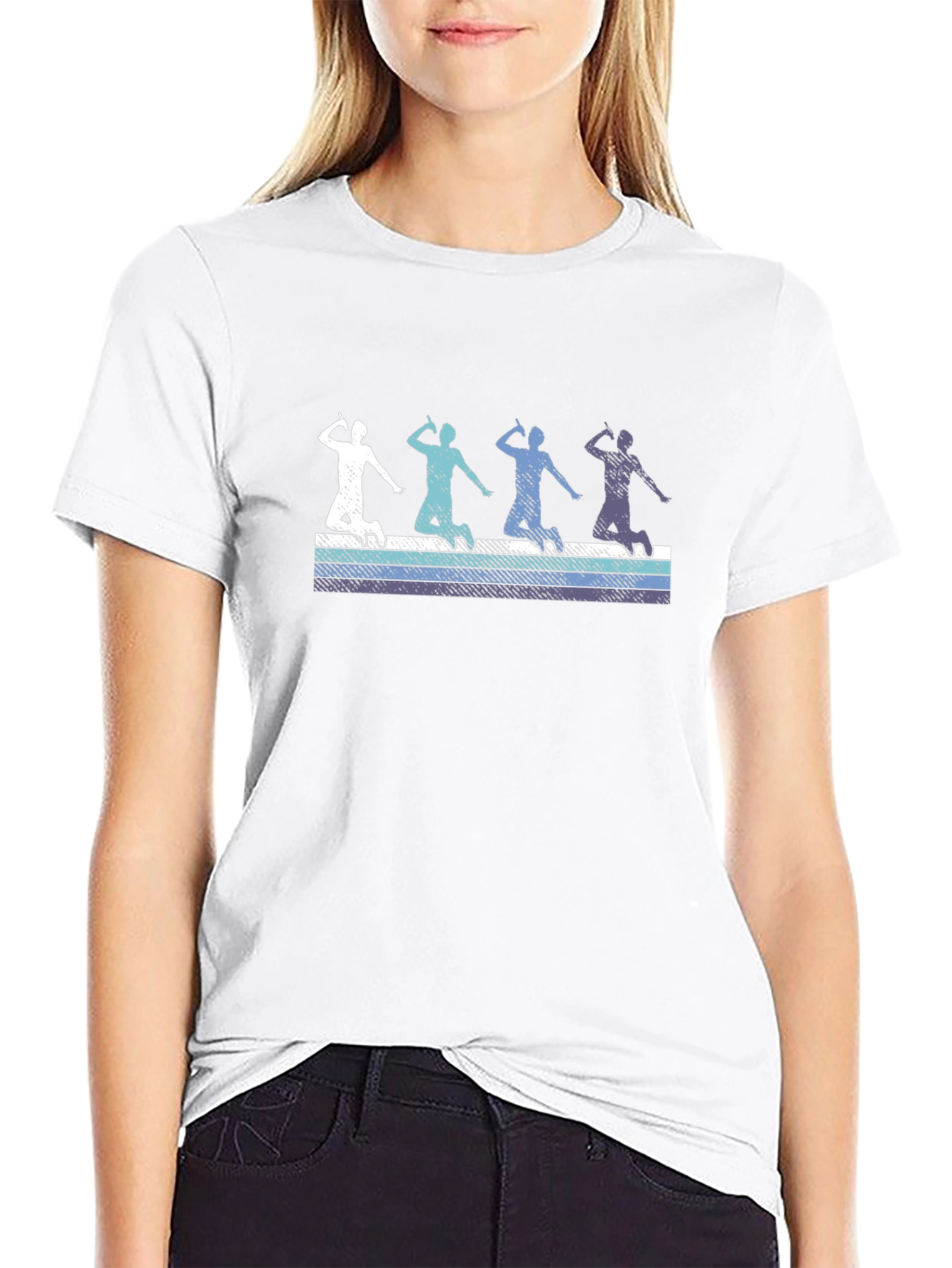 Badminton Player Graphic Tee - Retro Style