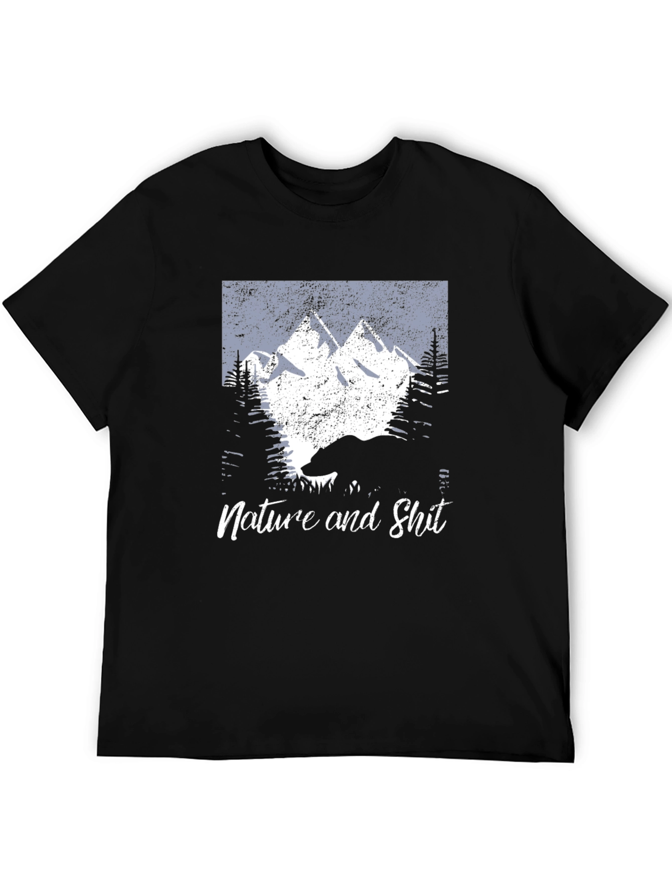 Nature and Shit Bear Mountain Black T-Shirt