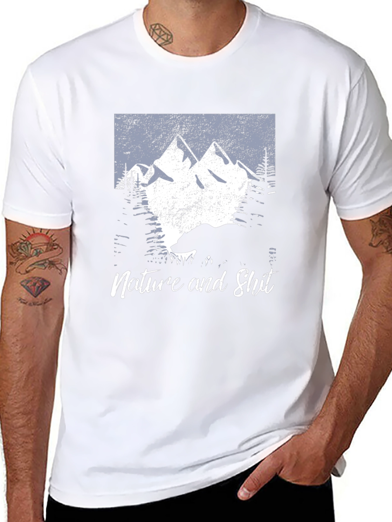 Nature and Shit Bear Mountain Black T-Shirt