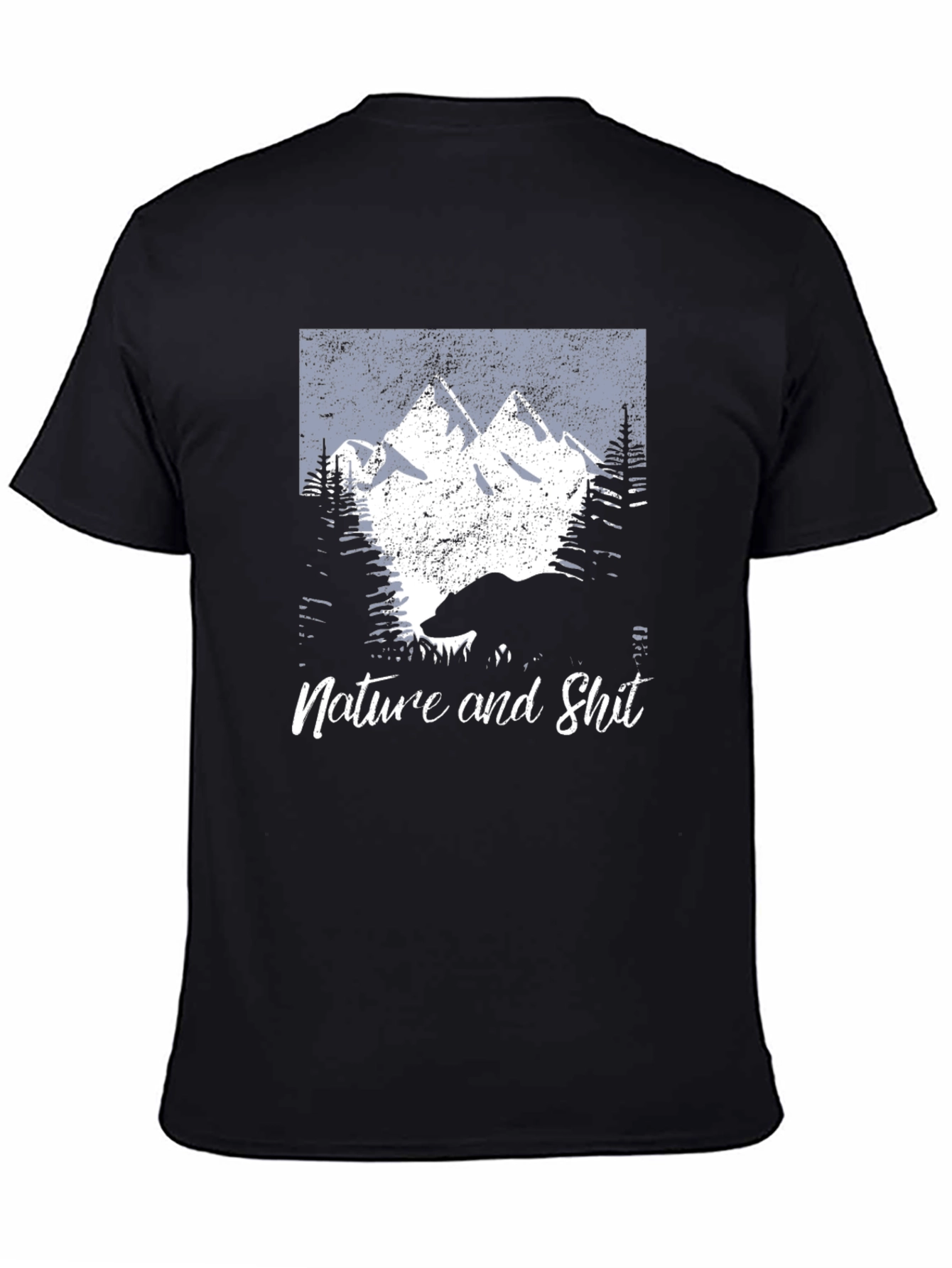 Nature and Shit Bear Mountain Black T-Shirt