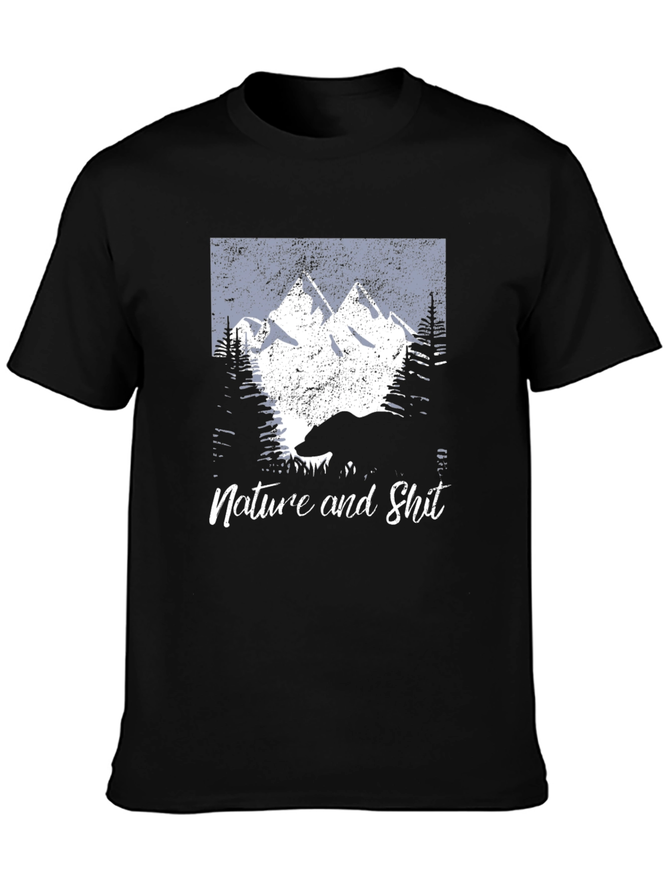 Nature and Shit Bear Mountain Black T-Shirt