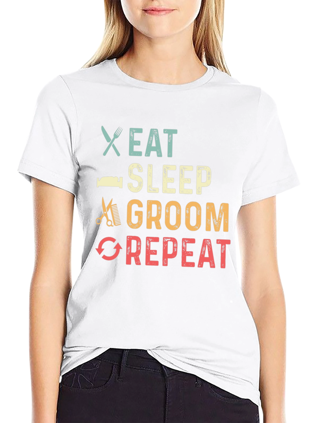 Eat Sleep Groom Repeat Graphic Tee