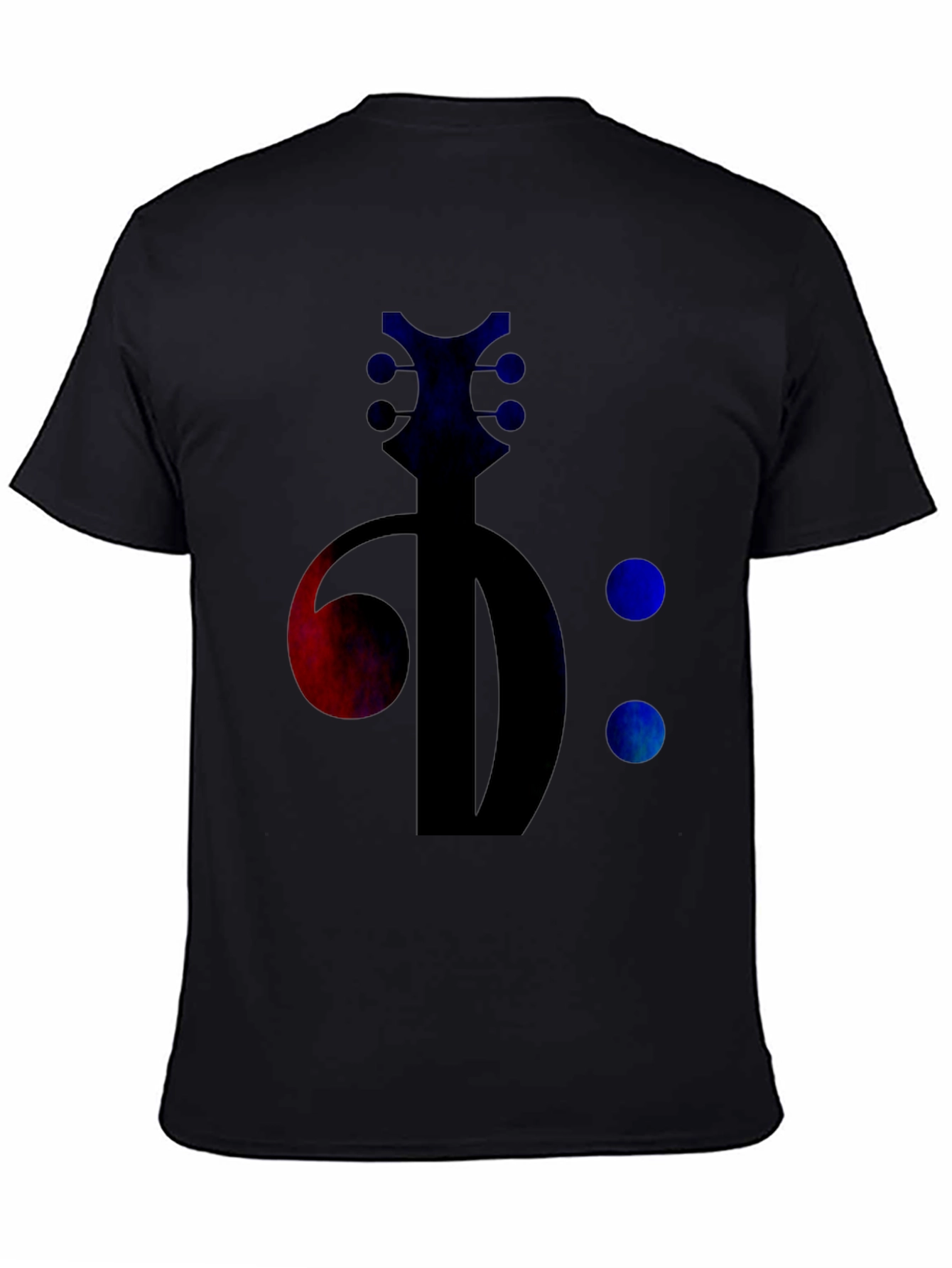 Bass Clef Guitar Tee - Music Lovers Black T-Shirt