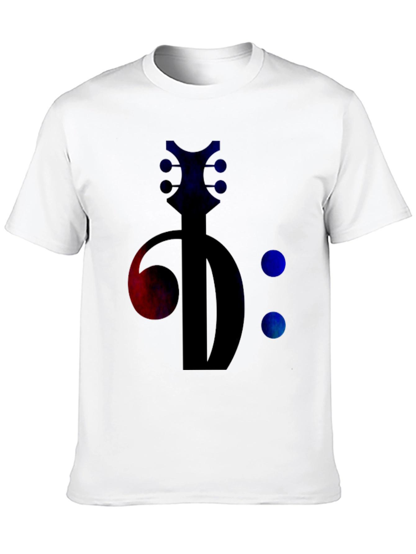 Bass Clef Guitar Tee - Music Lovers Black T-Shirt