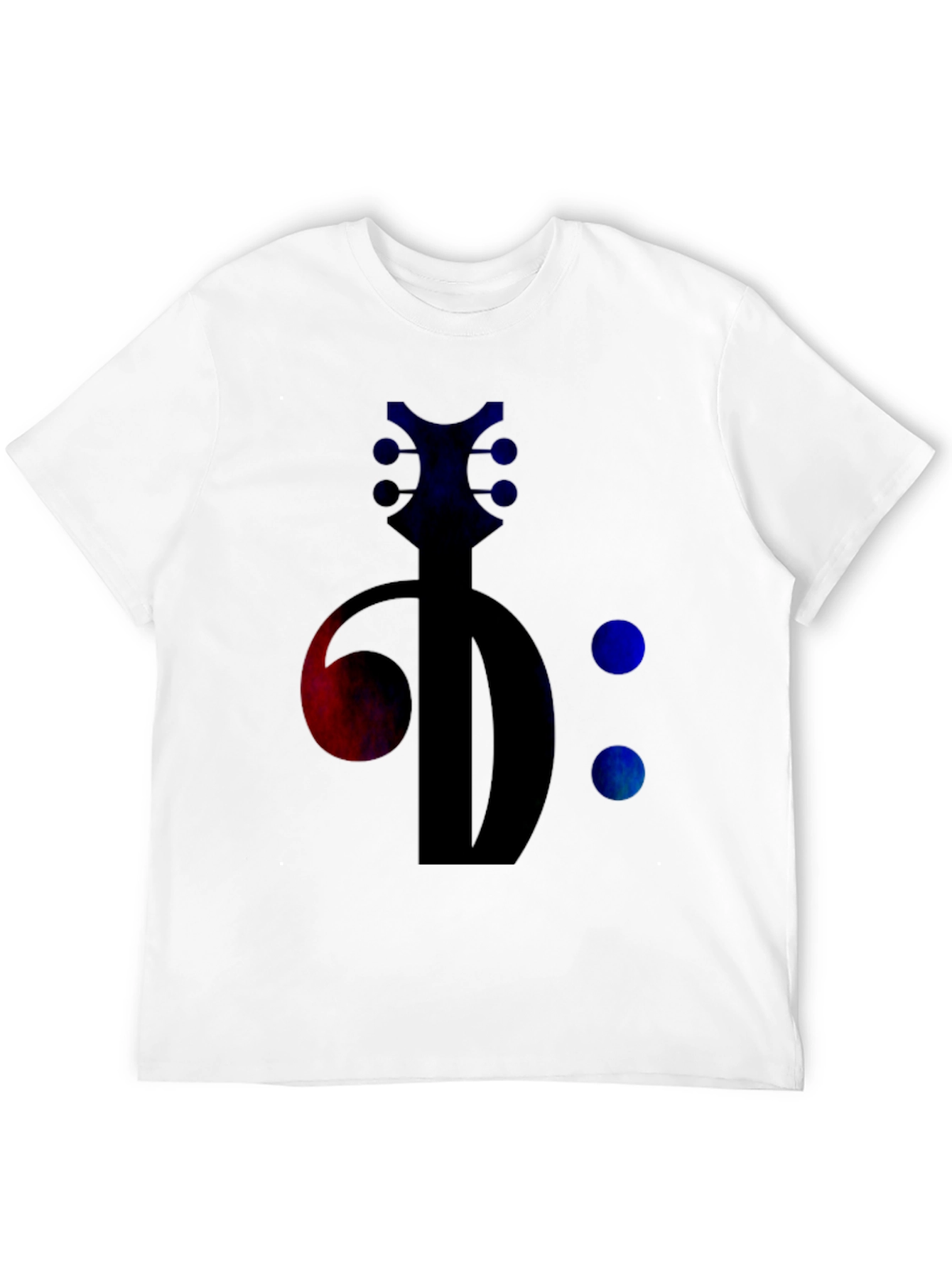 Bass Clef Guitar Tee - Music Lovers Black T-Shirt