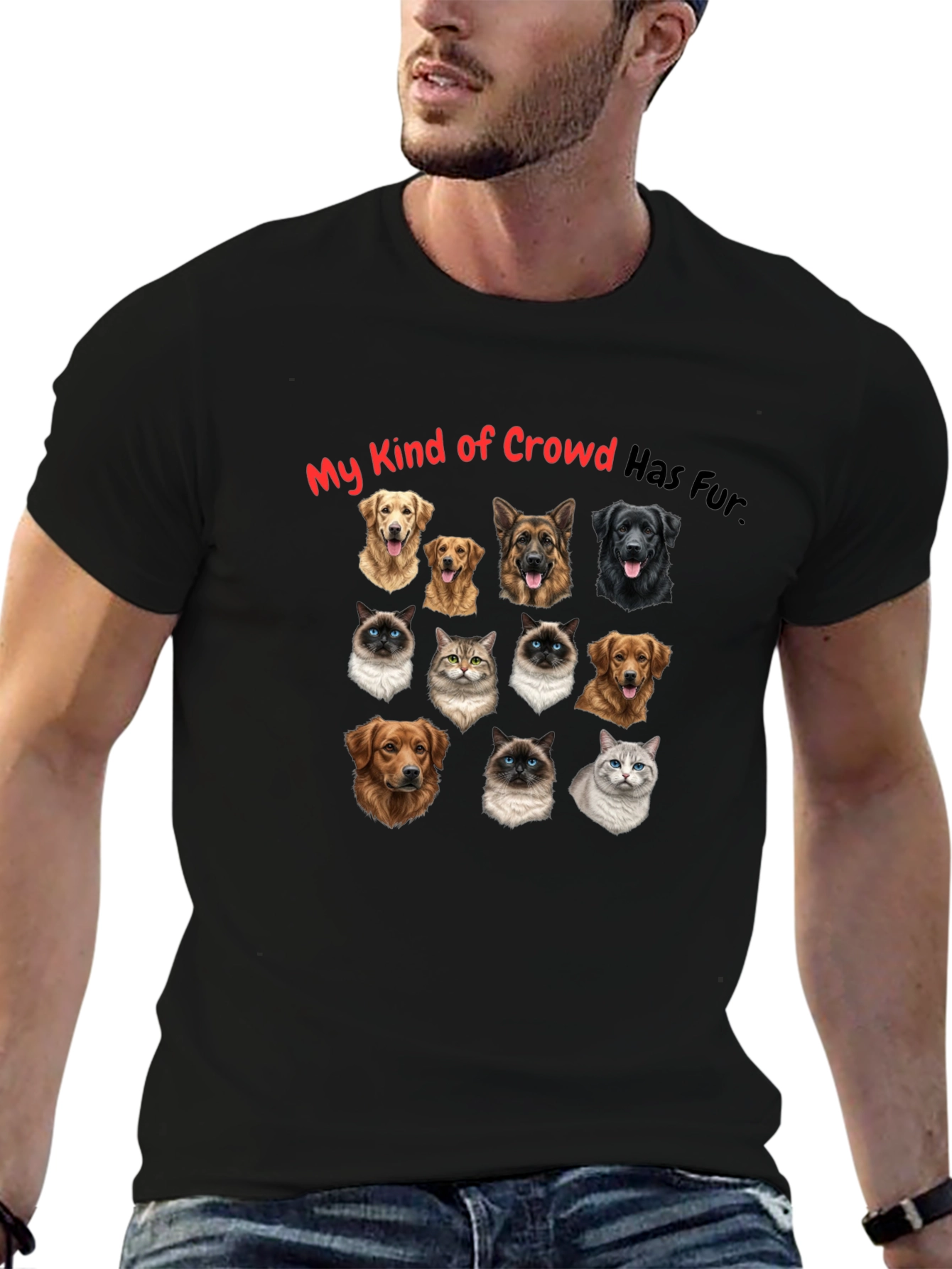 Funny My Kind of Crowd Pet Graphic T-Shirt