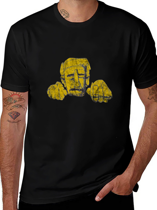 Abstract Head Graphic Black T-Shirt