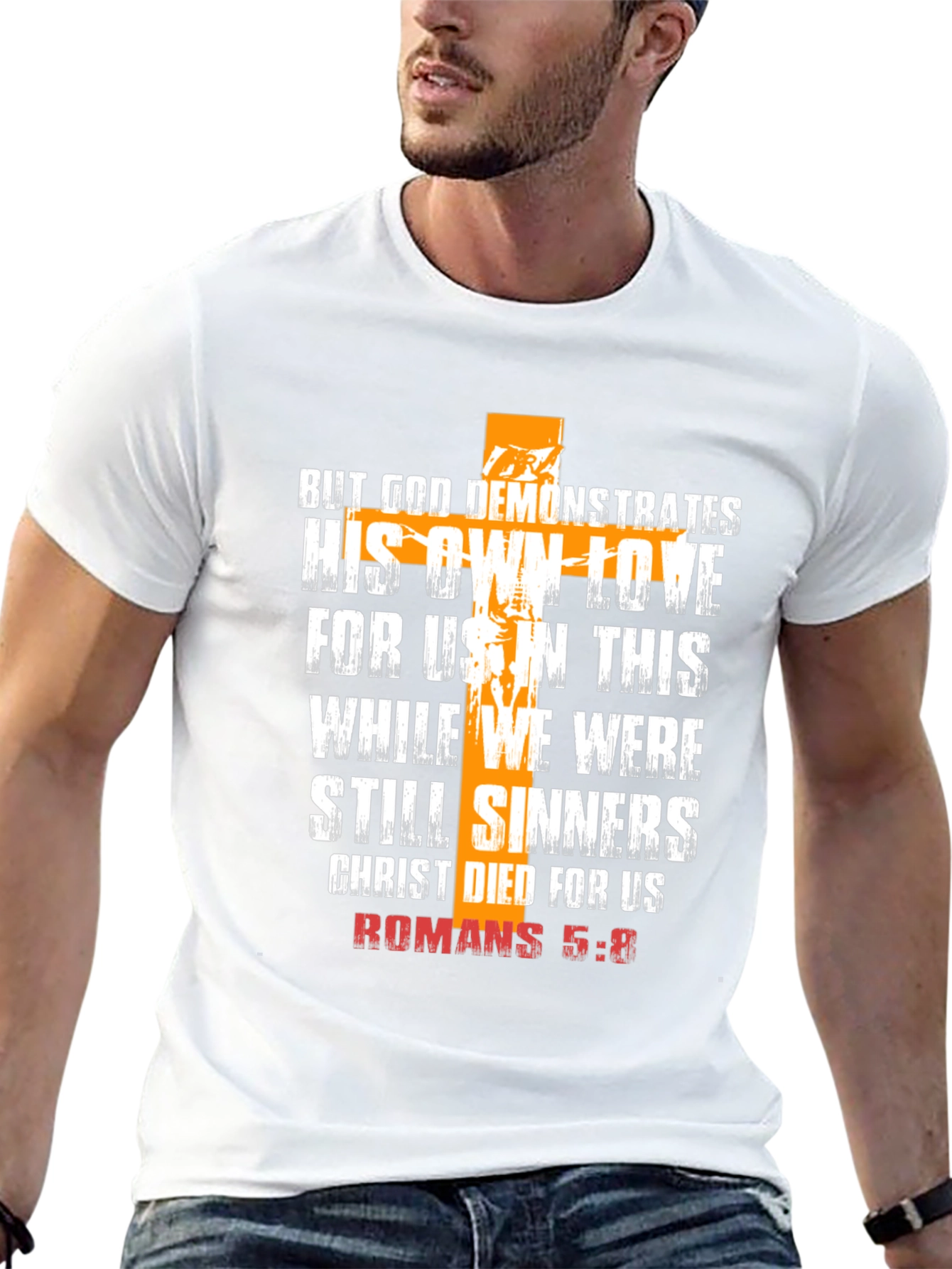 Christian Romans 5:8 Graphic Tee