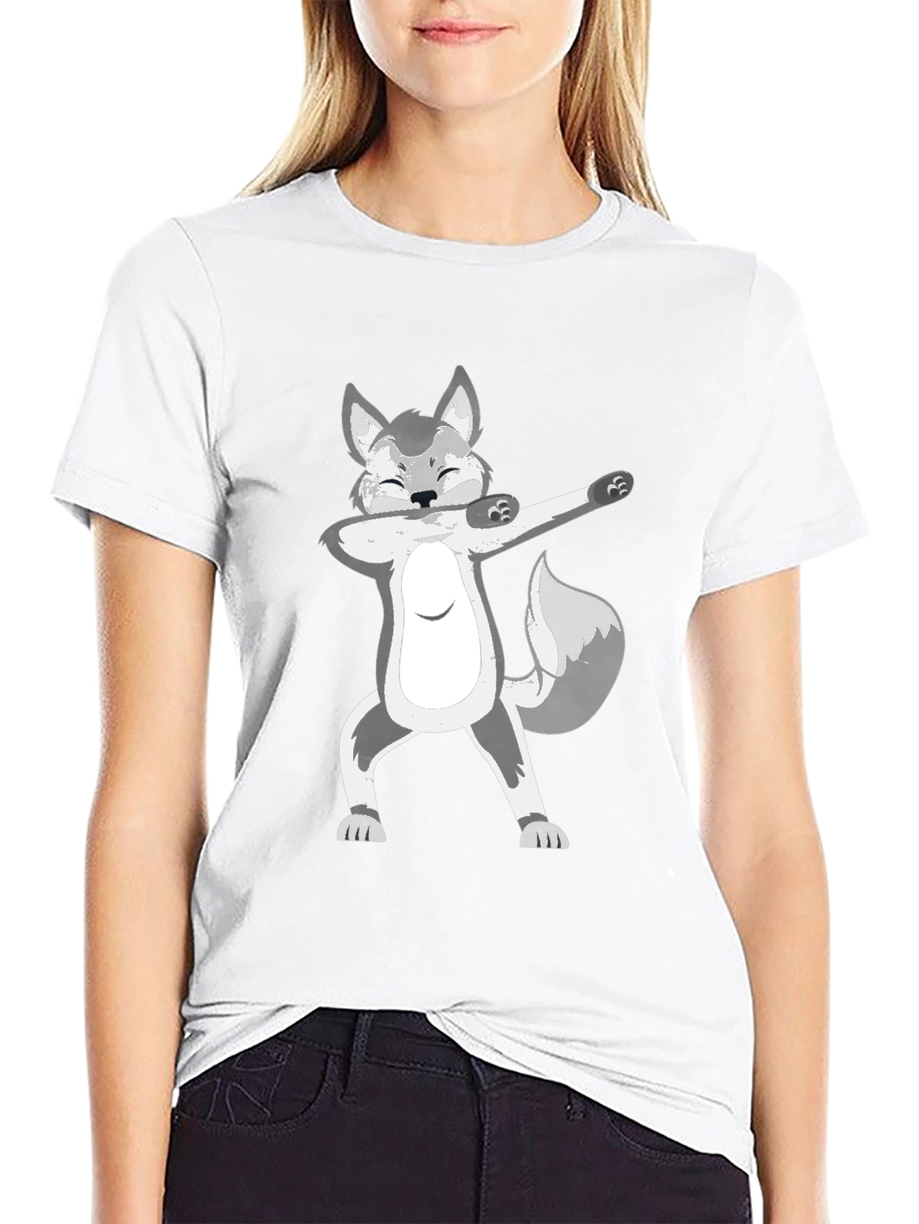 Dabbing Wolf Graphic T-Shirt