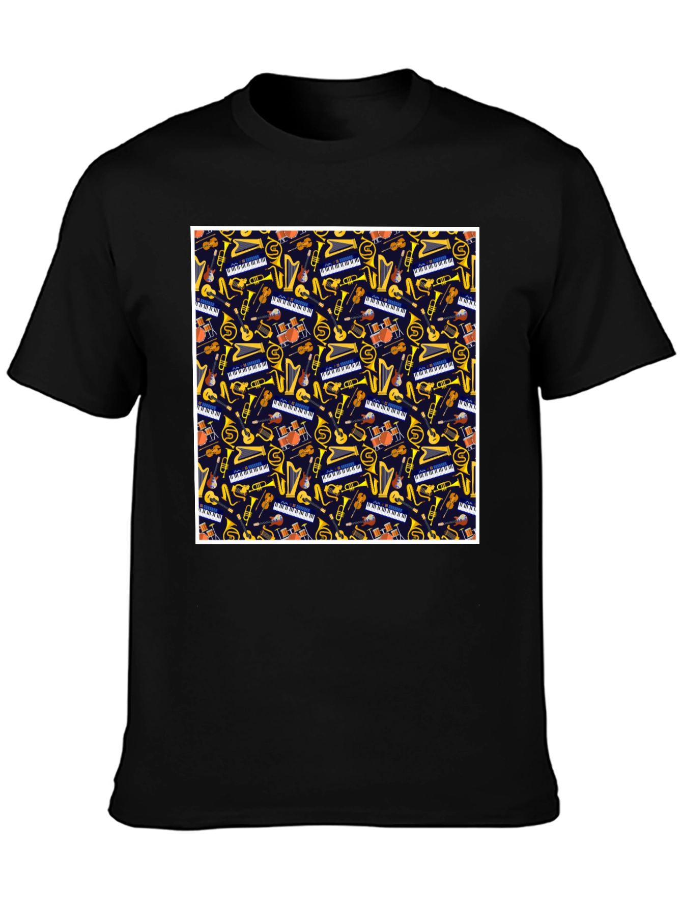 Music Instrument Pattern T-Shirt
