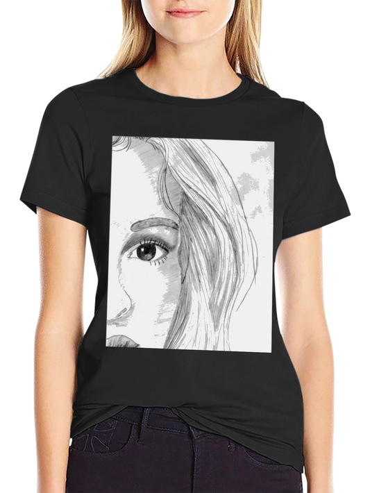 Artistic Portrait Graphic Tee - Unisex Black T-Shirt