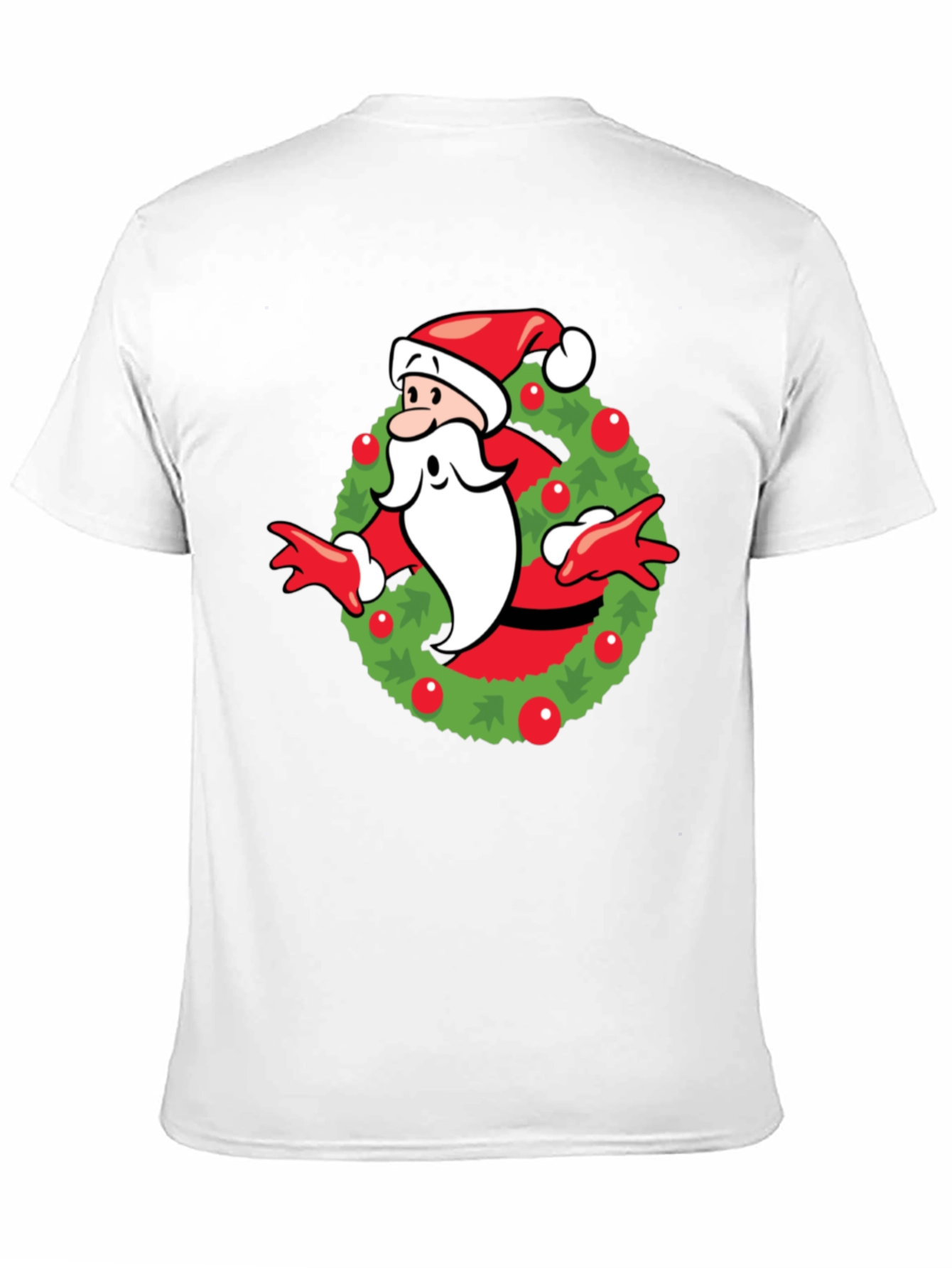 Festive Santa Wreath Graphic T-Shirt