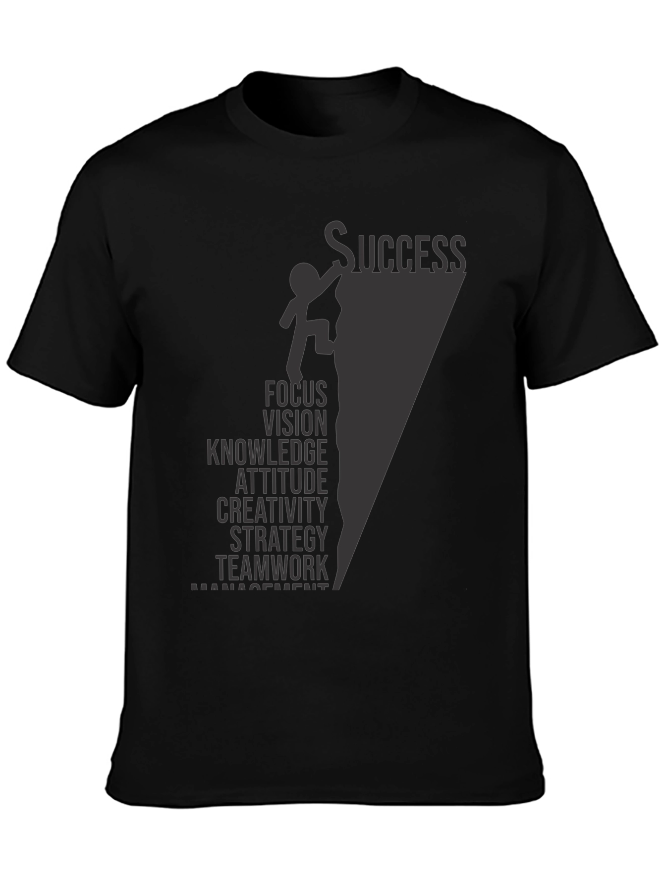 Success Climb Black Graphic Tee for Men