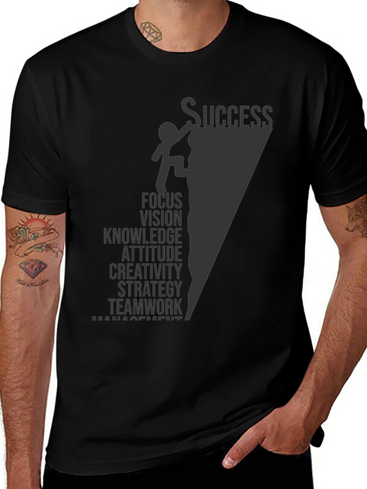 Success Climb Black Graphic Tee for Men