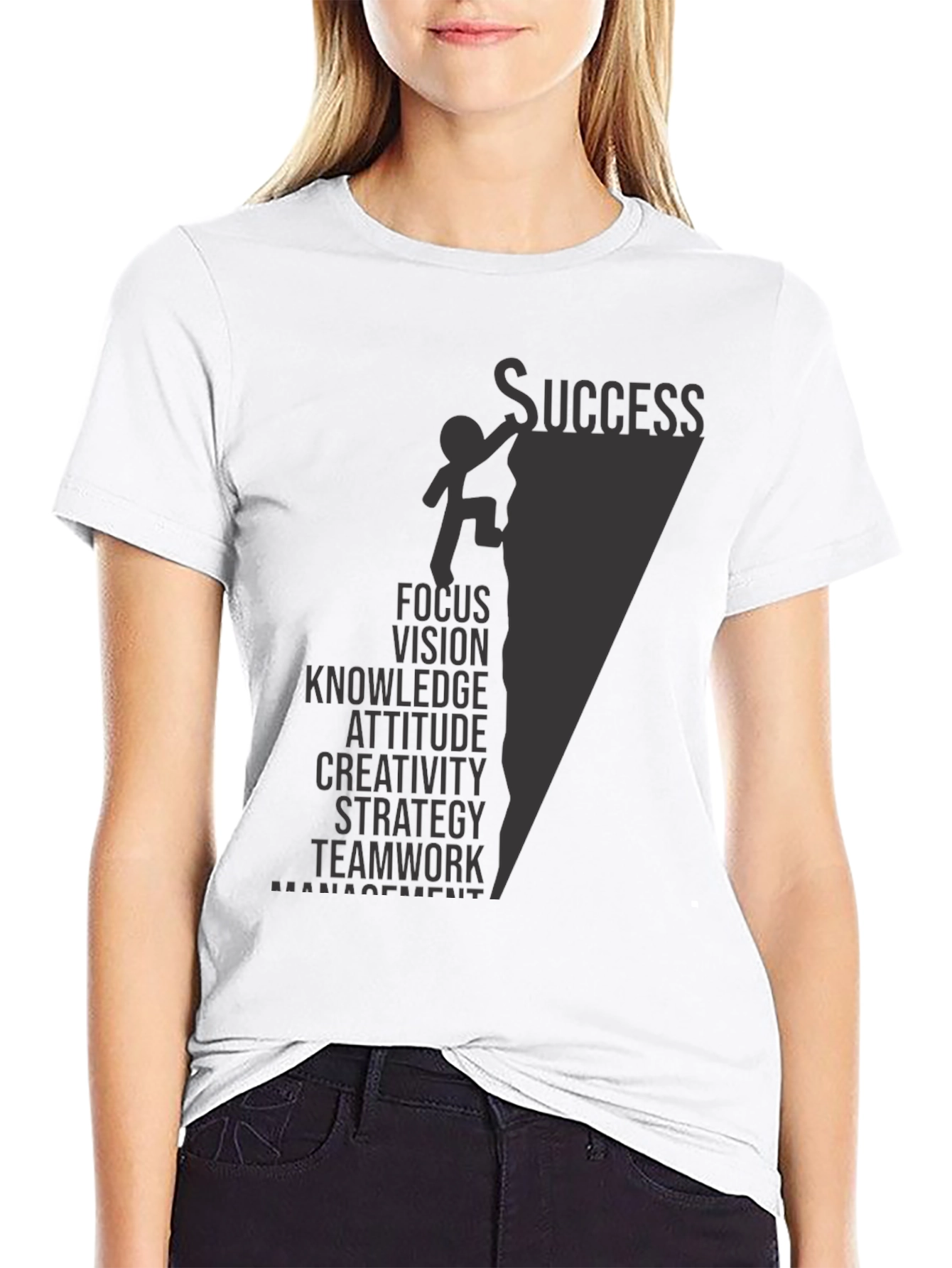 Success Climb Black Graphic Tee for Men