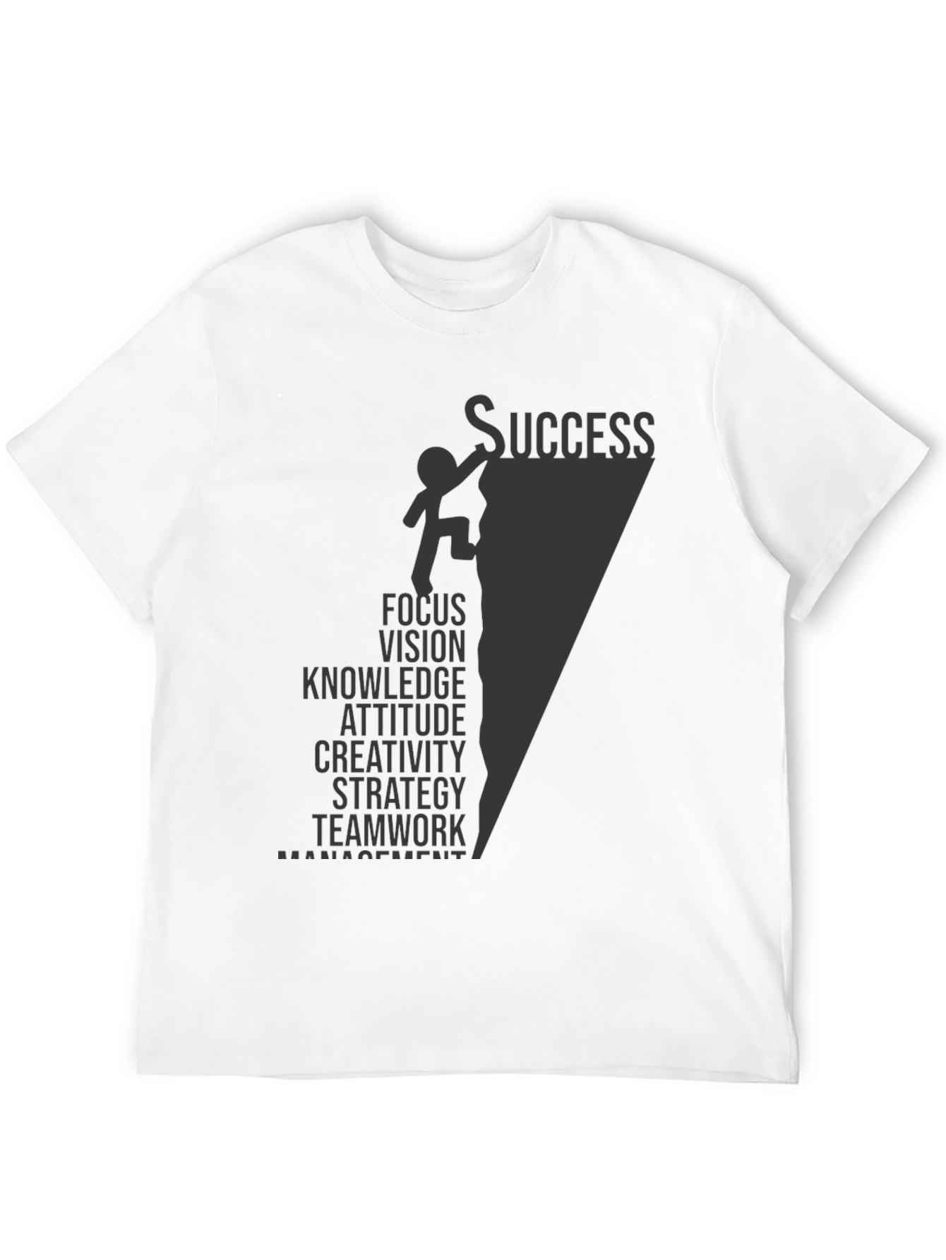 Success Climb Black Graphic Tee for Men