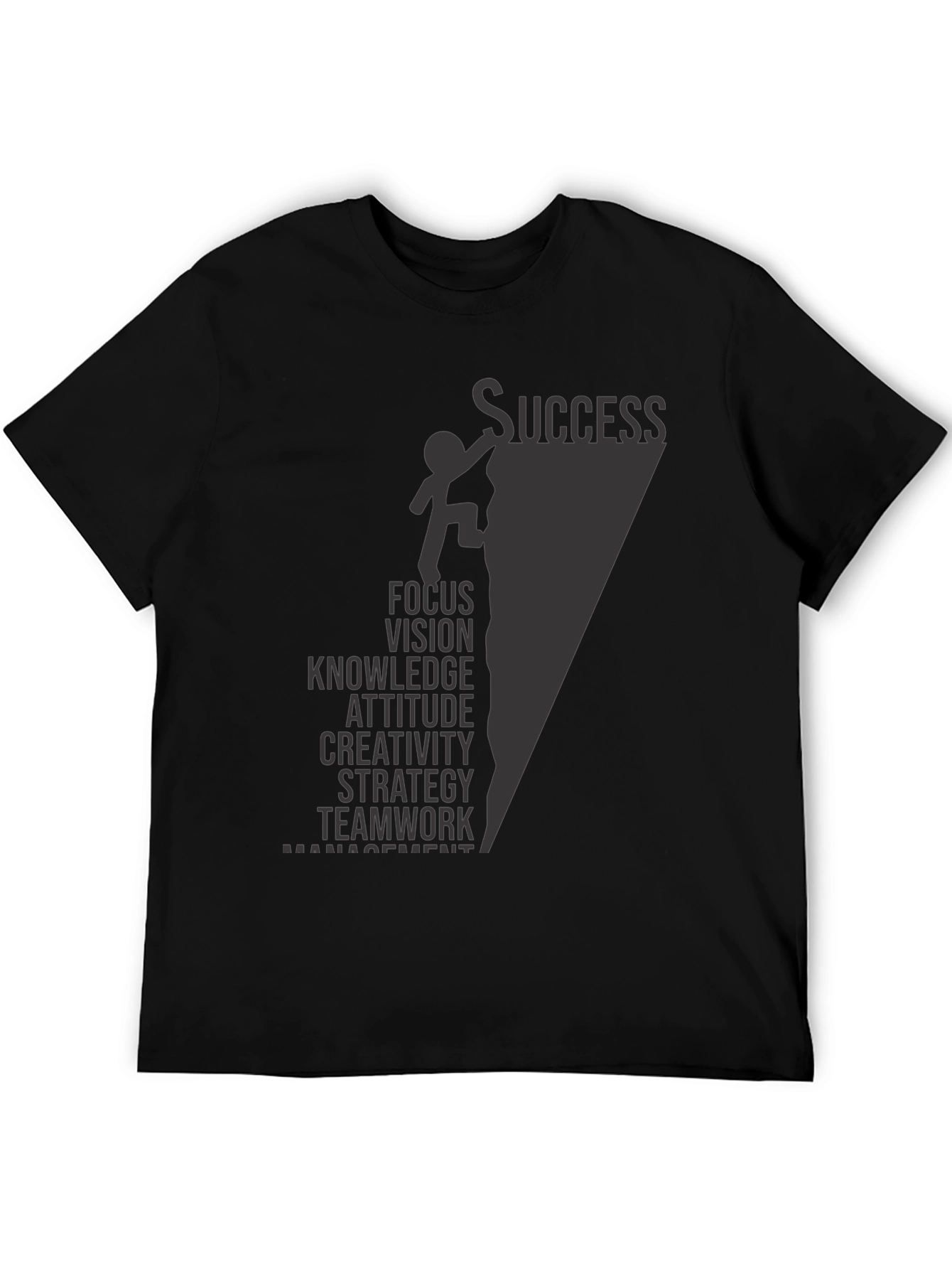 Success Climb Black Graphic Tee for Men