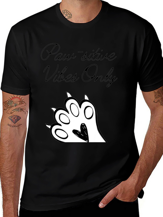 Paw-sitive Vibes Only Black Graphic Tee
