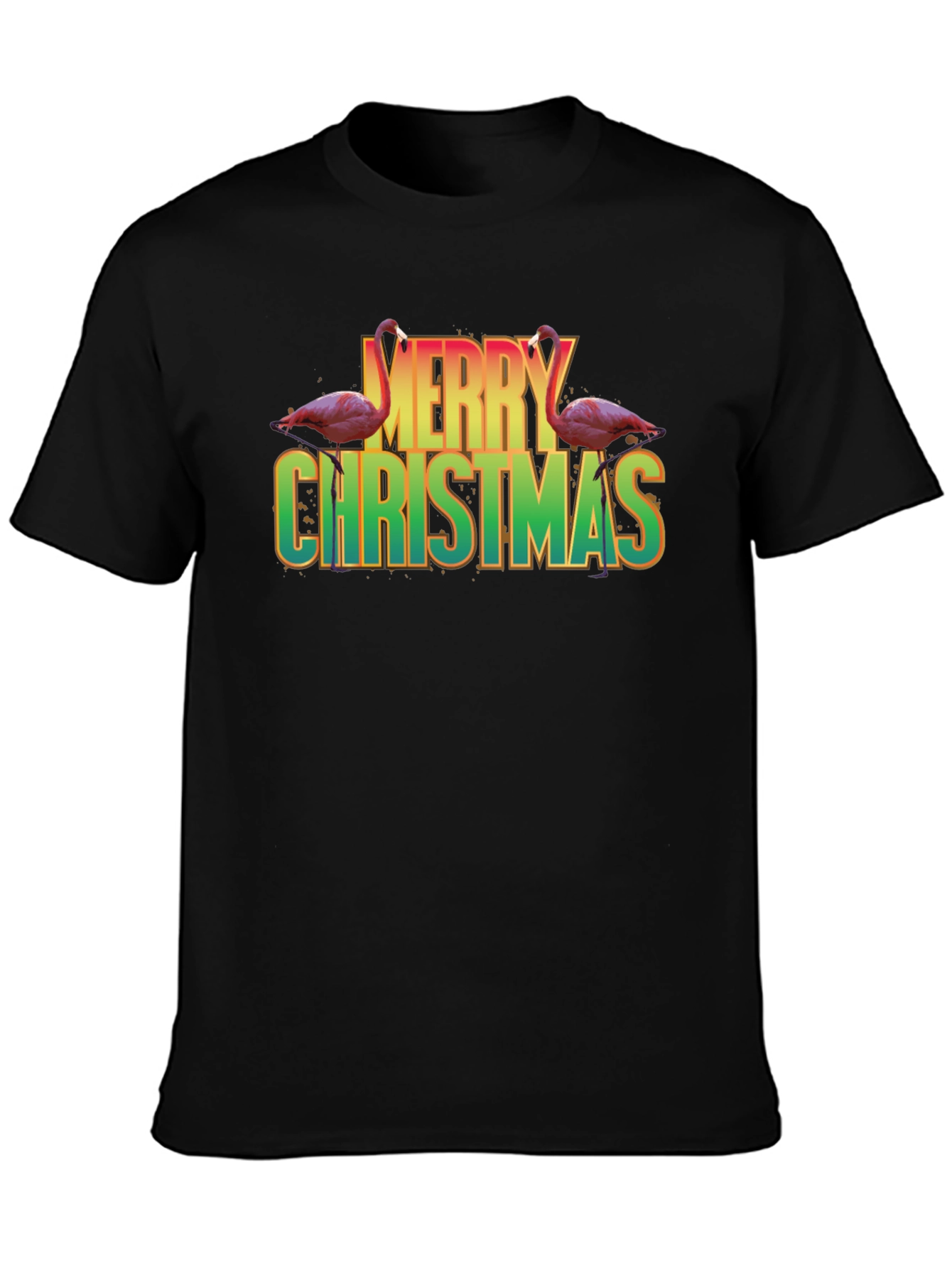 Flamingo Merry Christmas Graphic Tee