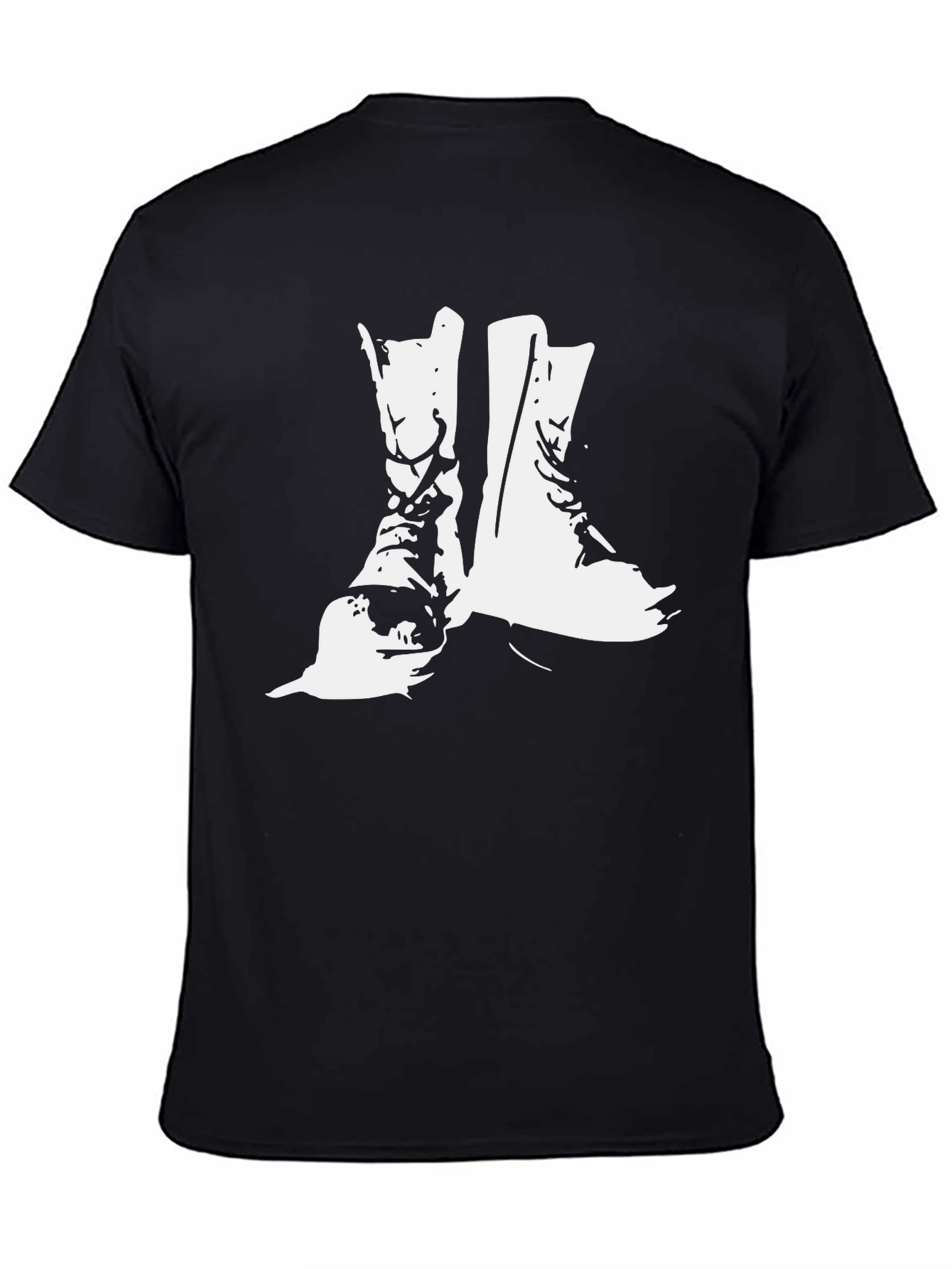 Combat Boots Graphic Tee - Black Cotton T-Shirt